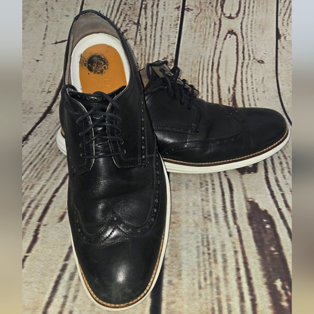 Cole Haan Grand+ Wingtip Men's Leather Oxford Shoes Size 12M